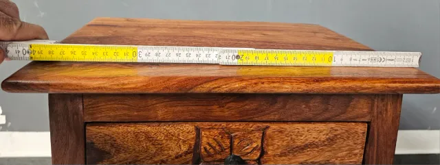 Coppia Comodini Legno Massello Intarsiati