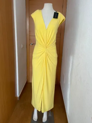 Vestido Matilde Cano Amarillo Talla 40 Nuevo
