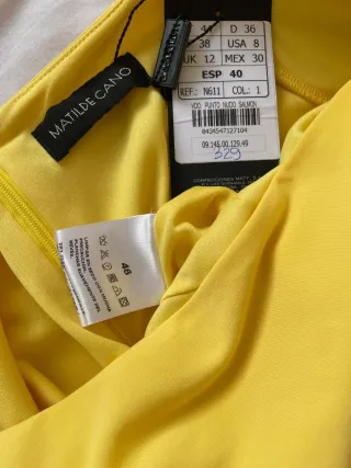Vestido Matilde Cano Amarillo Talla 40 Nuevo