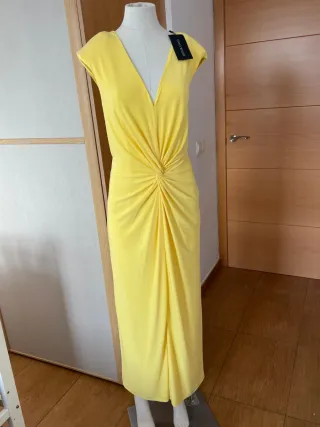 Vestido Matilde Cano Amarillo Talla 40 Nuevo