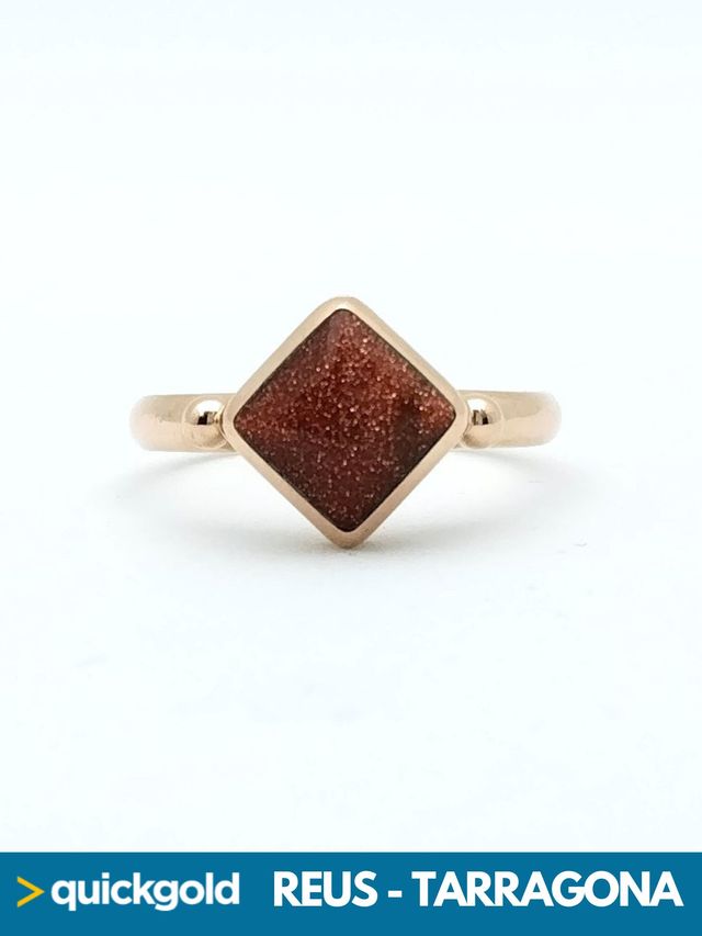 040-01-00576 SOLITARIO ORO ROSA 14K T13