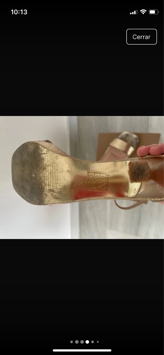 Sandalia de tacón Dorados