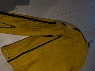 Giubbotto Biker Pelle Vintage Giallo
