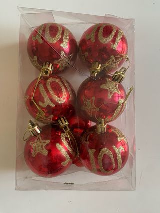 Set 6 Palle Natale Rosse Glitter