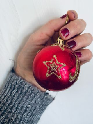 Set 6 Palle Natale Rosse Glitter