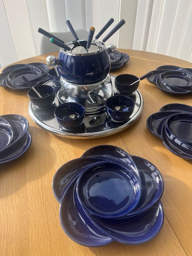 Juego de fondue azul 29 piezas