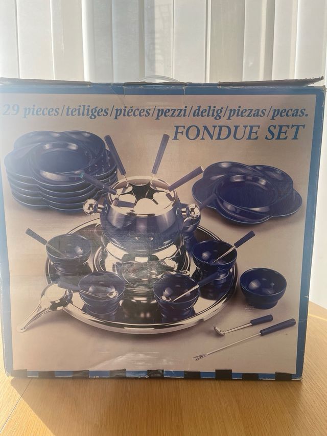 Juego de fondue azul 29 piezas