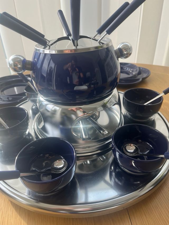 Juego de fondue azul 29 piezas