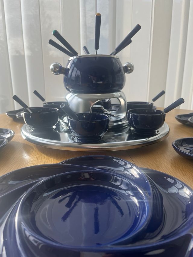 Juego de fondue azul 29 piezas