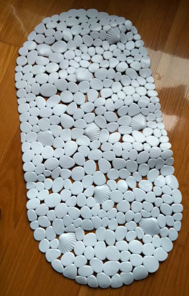 Alfombra de baño antideslizante blanca