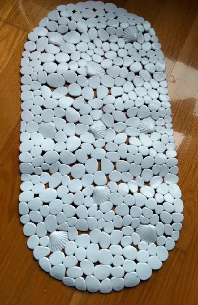 Alfombra de baño antideslizante blanca