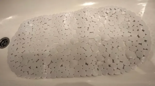 Alfombra de baño antideslizante blanca