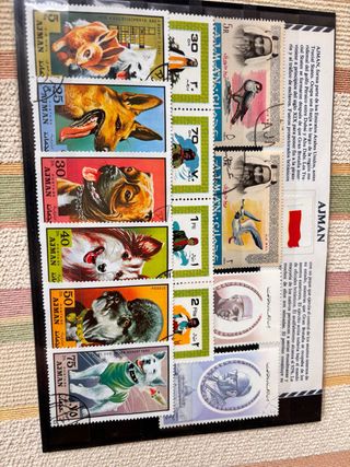 Lote Sellos Ajman Animales y Personajes
