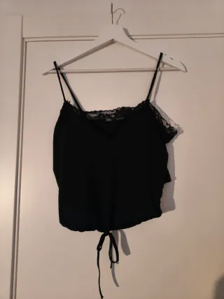 Top Zara lencero negro talla única
