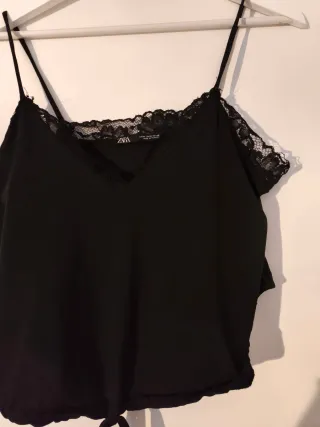 Top Zara lencero negro talla única