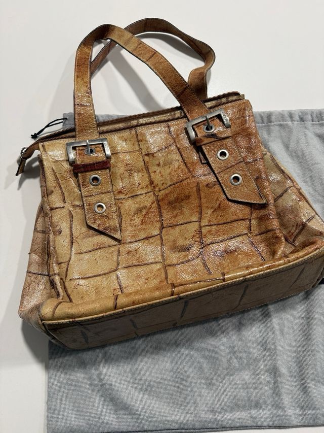 Bolso Piel Noble Beige/Marrón