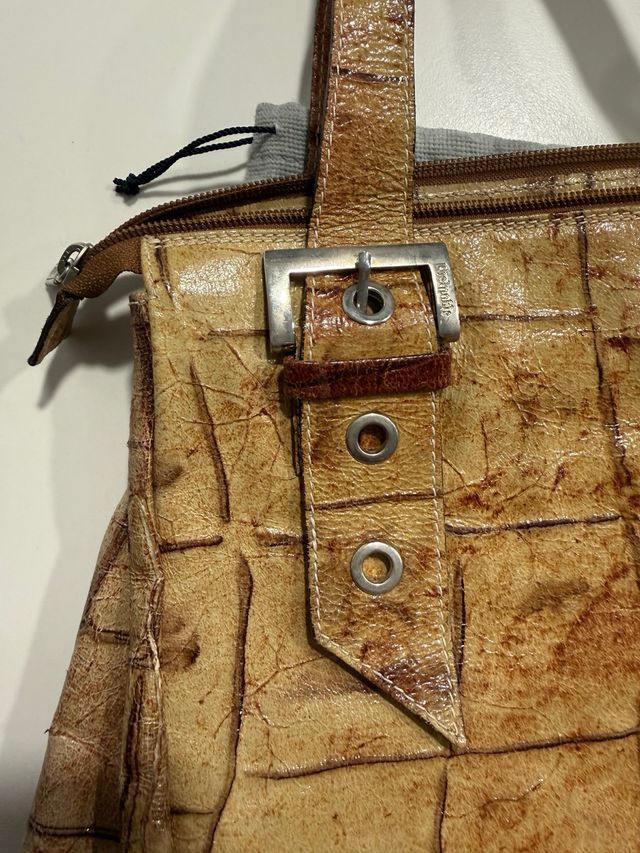 Bolso Piel Noble Beige/Marrón