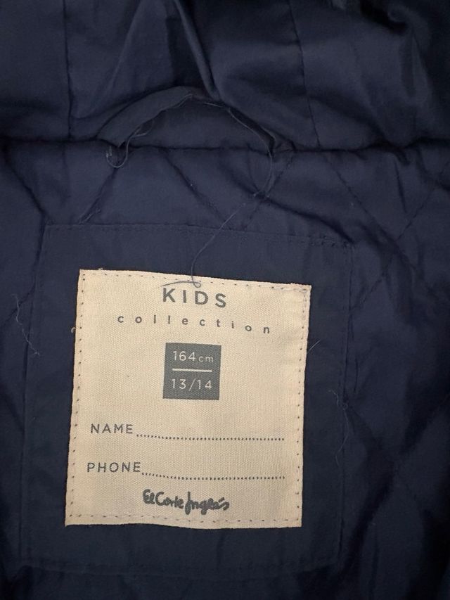 Plumífero niña Kids azul con capucha