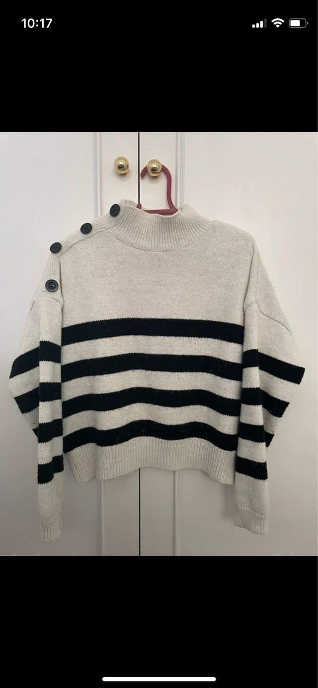 Jersey rayas beige y negro