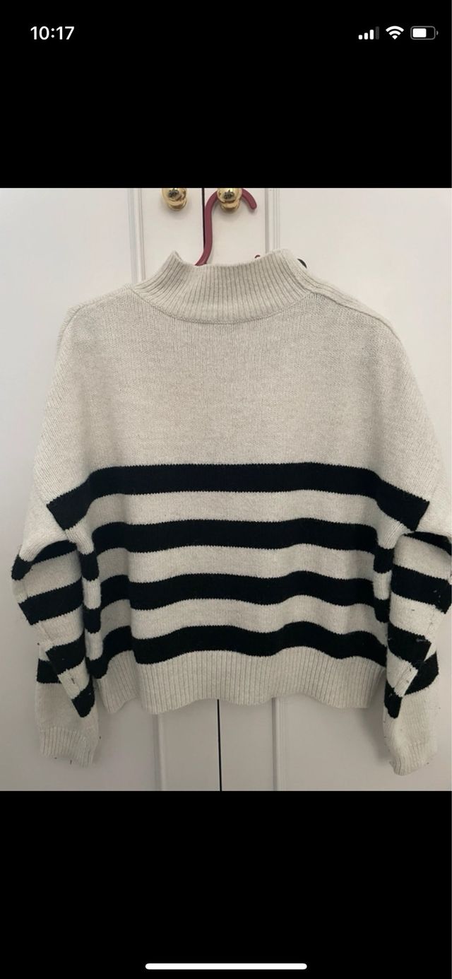 Jersey rayas beige y negro