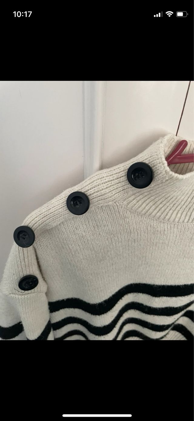 Jersey rayas beige y negro