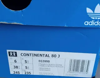 Zapatillas Adidas Continental Junior Talla 38.5 Nu