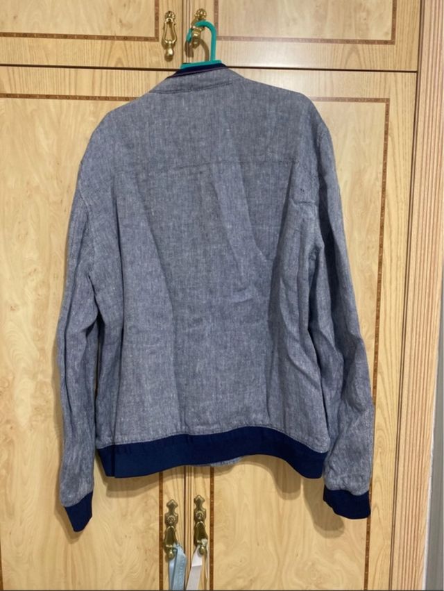 Giubbotto bomber blu grigio da uomo