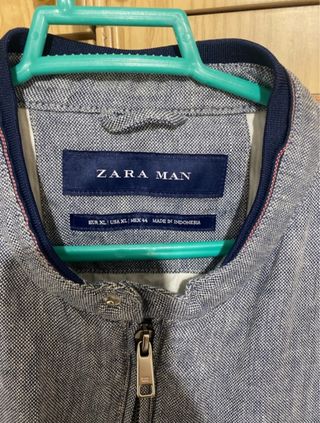 Chaqueta bomber azul grisácea hombre
