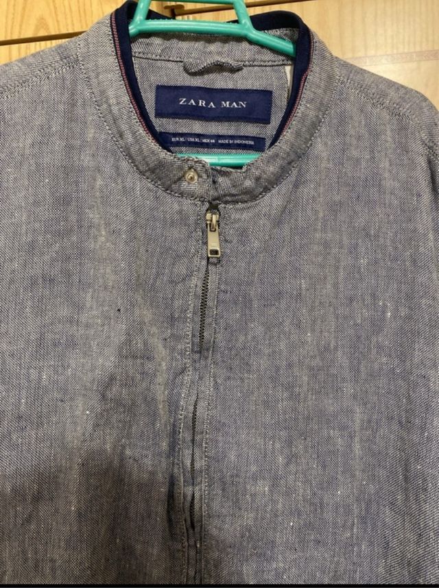 Giubbotto bomber blu grigio da uomo