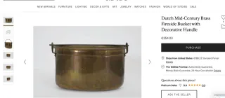 Cesta Leña Cobre Antigua Holandesa