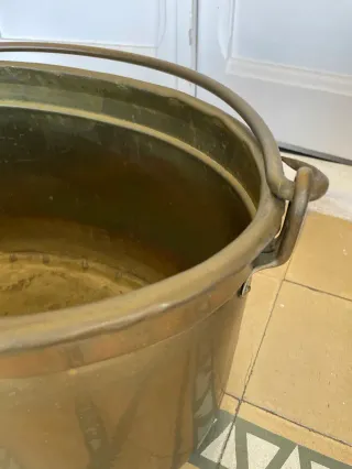 Cesta Leña Cobre Antigua Holandesa