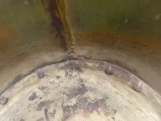 Cesta Leña Cobre Antigua Holandesa