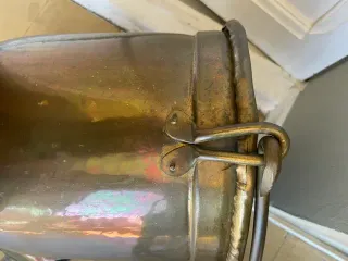 Cesta Leña Cobre Antigua Holandesa