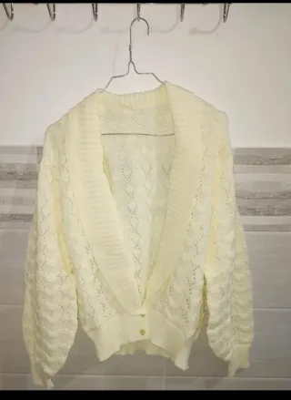 Cardigan uncinetto fatto a mano stile vintage