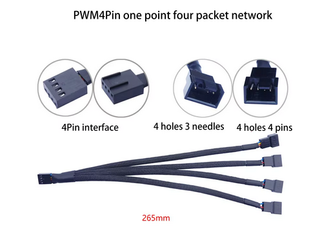 Cable de expansión de ventilador de 4 pines 1 a 4