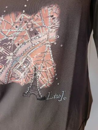 Maglietta Liu Jo marrone con stampa