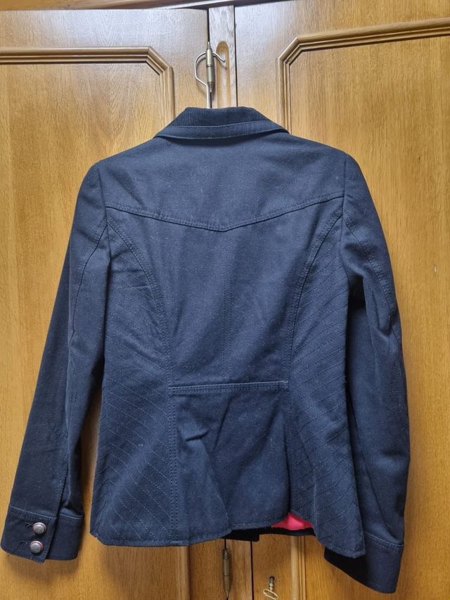 Blazer Mango Algodón/Pana Negro Talla S