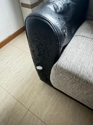 Sofá esquinero 3 módulos tela y piel