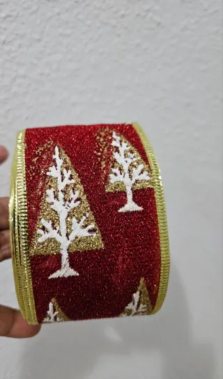 Estrella Decorativa Navideña Dorada y Cinta Navide