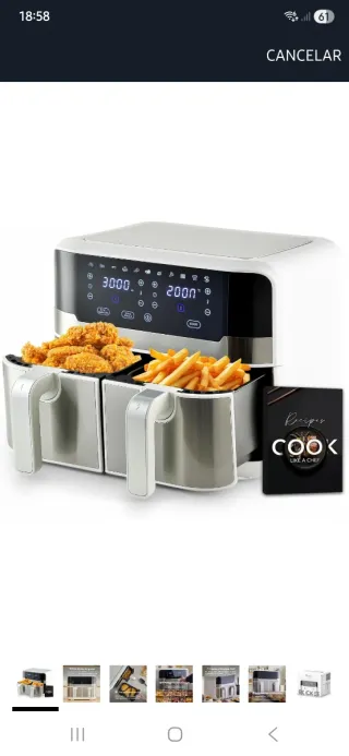 Freidora de aire doble