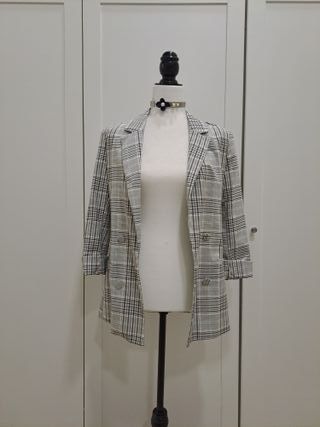 Chaqueta de vestir blazer de cuadros, Bershka, S