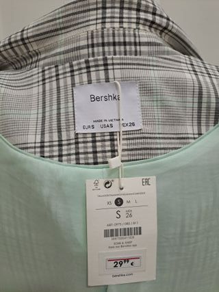 Chaqueta de vestir blazer de cuadros, Bershka, S