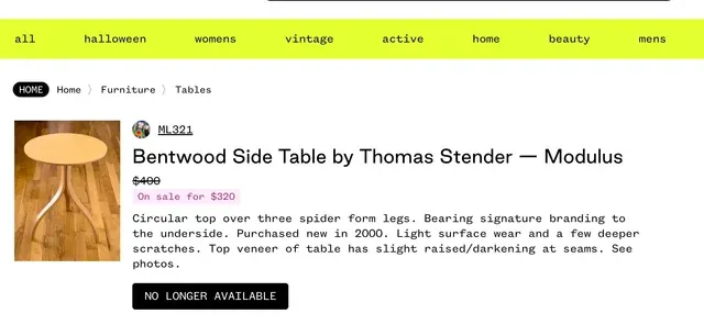 Elegante tavolino Thomas Stender