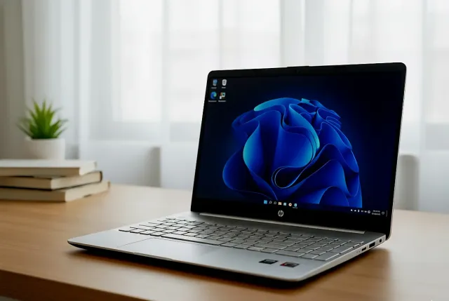 Laptop HP Plata y Negra