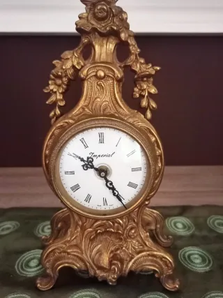 Reloj y Candelabros Bronce Vintage