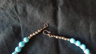 Collar fantasía turquesa y plateado