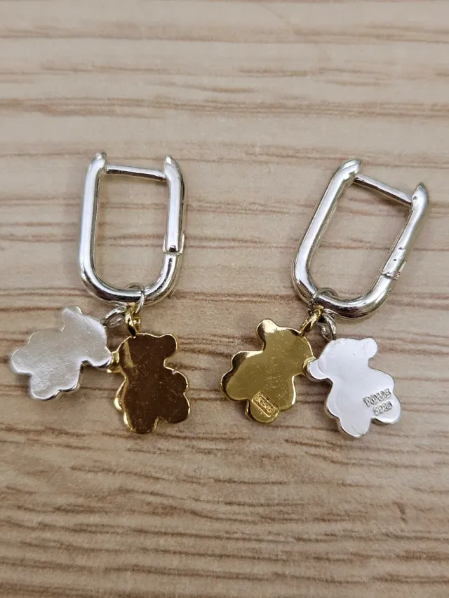Pendientes Tous Bicolor Plata Ositos