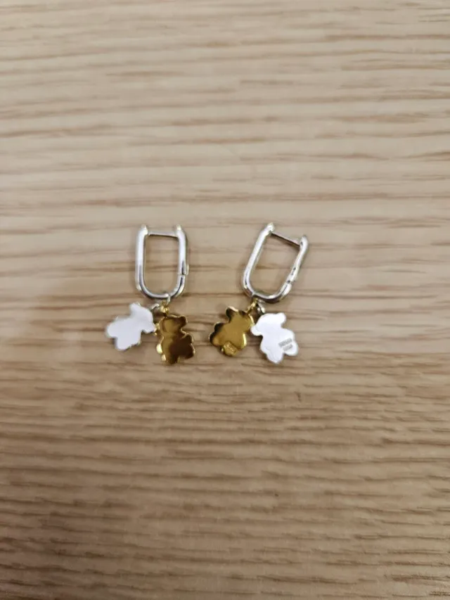 Pendientes Tous Bicolor Plata Ositos