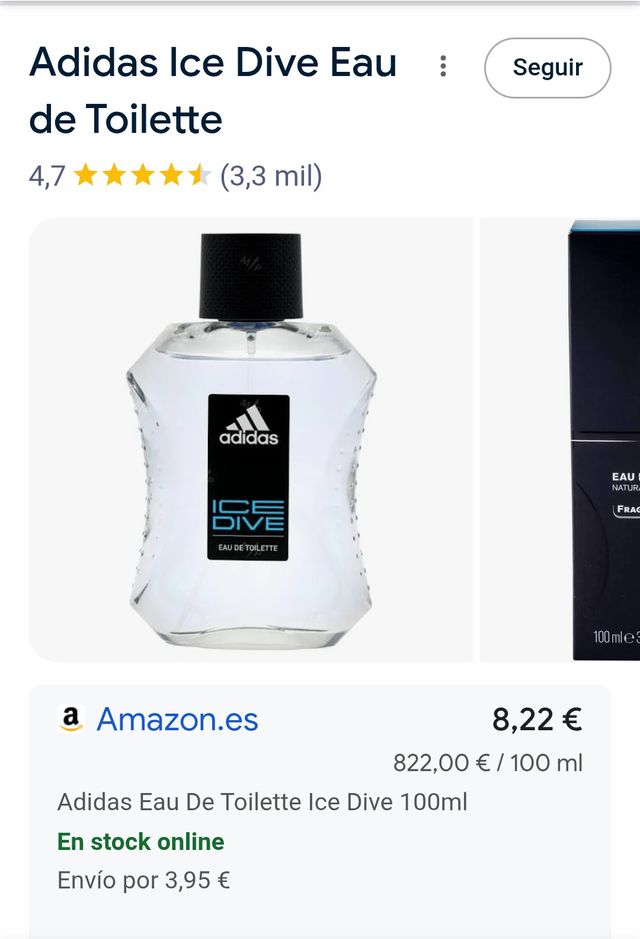 Adidas Ice Dive Eau de Toilette 100ml Precintada