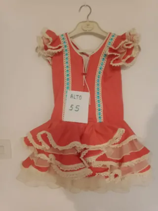 Traje de flamenca niña rosa talla 3